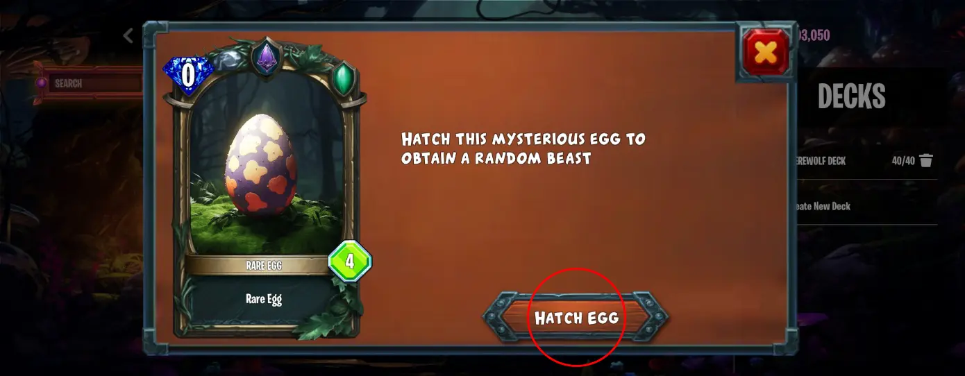 image of egg panel for guide for hatch egg