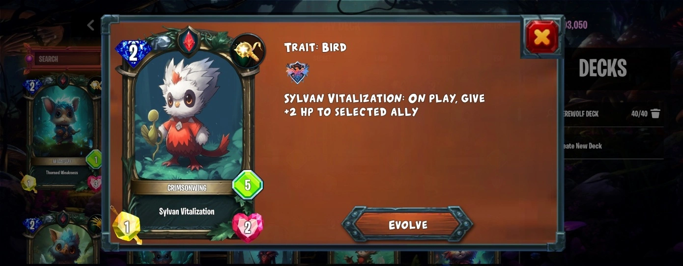 image of card zoom panel for guide for evolve